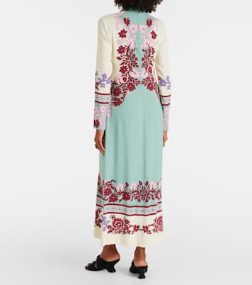 Vestido largo Halle de satén floral | La DoubleJ