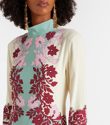 Vestido largo Halle de satén floral | La DoubleJ