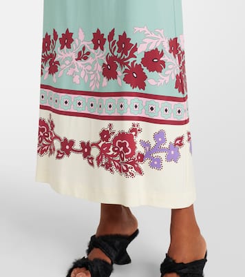 Vestido largo Halle de satén floral | La DoubleJ