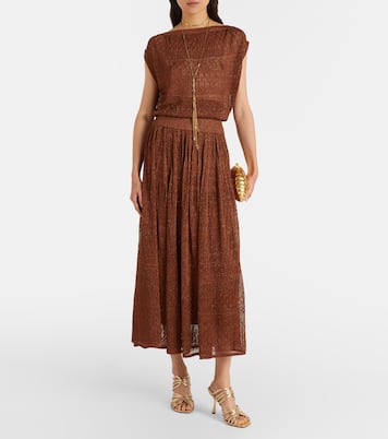 Awaken lamé lace midi skirt | Zimmermann