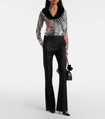 Cardigan imprimé en maille côtelée | Blumarine