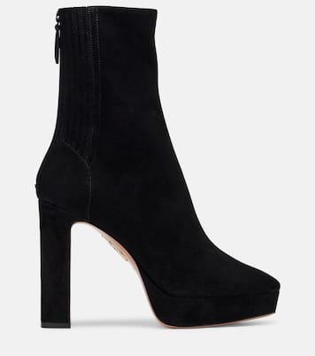Bottines Martine 110 à plateau en daim | Aquazzura