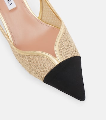 Gia 50 mesh slingback pumps | Aquazzura