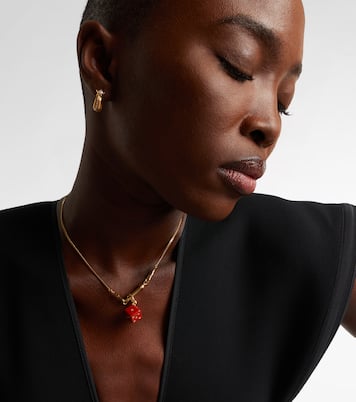 Connector 18kt gold charm necklace with jasper and diamonds | Marie Lichtenberg