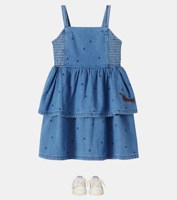 Robe en jean brodée à pois | Mini Rodini