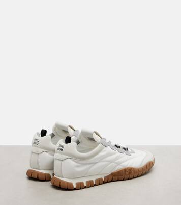 Tyre suede-trimmed sneakers | Miu Miu
