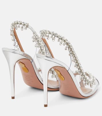 Sandali Temptation 105 in pelle, PVC e cristalli | Aquazzura