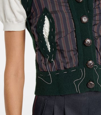 Gilet in lana e cotone a righe | Maison Margiela