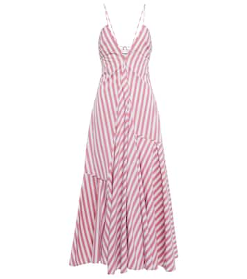 Abito lungo in cotone a righe | Jil Sander