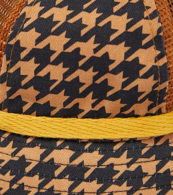 Houndstooth cotton and mesh hat | Mini Rodini