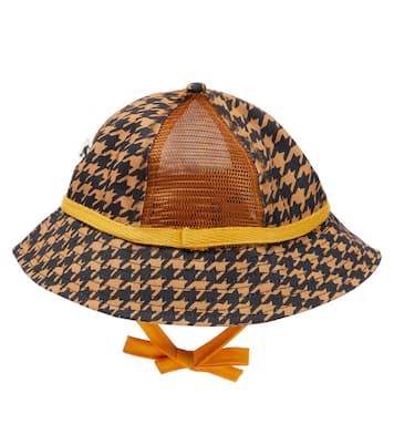 Houndstooth cotton and mesh hat | Mini Rodini