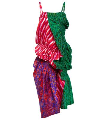 Abito midi patchwork in seta ikat | Dries Van Noten
