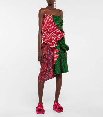 Abito midi patchwork in seta ikat | Dries Van Noten