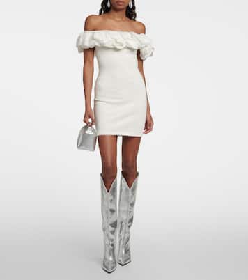 Off-shoulder ruffle-trimmed minidress | Alexandre Vauthier