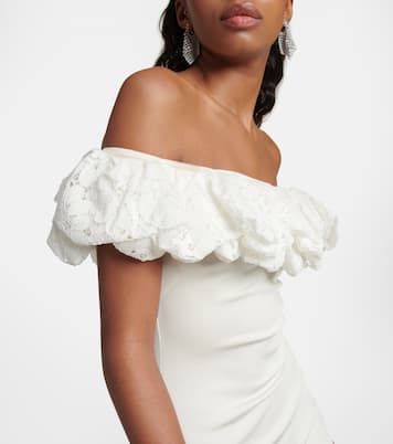 Off-shoulder ruffle-trimmed minidress | Alexandre Vauthier