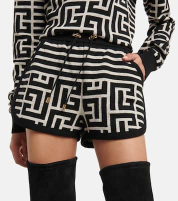 Shorts Monogram in misto lana e lino | Balmain