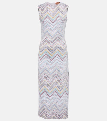 Zig-zag bouclé knit midi dress | Missoni