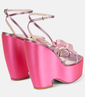 Choc Bow satin wedge sandals | Roger Vivier