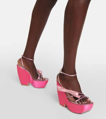 Choc Bow satin wedge sandals | Roger Vivier