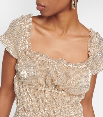 Abito lungo in misto seta con paillettes | Altuzarra