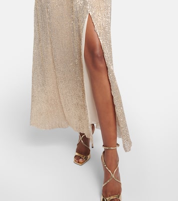 Abito lungo in misto seta con paillettes | Altuzarra