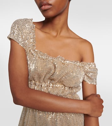 Abito lungo in misto seta con paillettes | Altuzarra