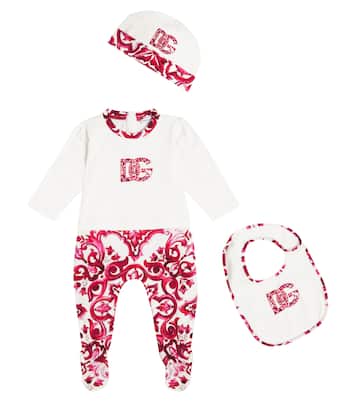 Bebé - set de mono, babero y gorro de algodón | Dolce&Gabbana Kids