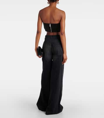 Elsie Pearl Beaded Bustier Top - White | MESHKI US