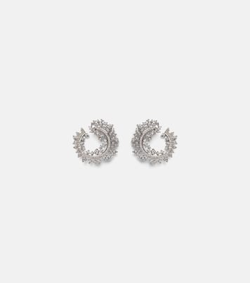 Orecchini Scatter Edge in oro bianco 18kt con diamanti | Ananya