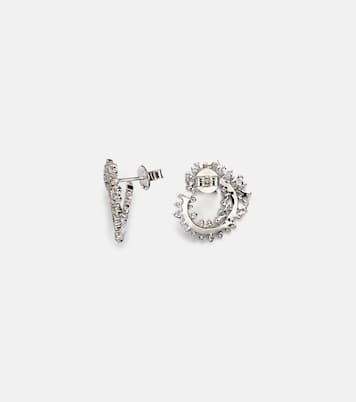 Orecchini Scatter Edge in oro bianco 18kt con diamanti | Ananya