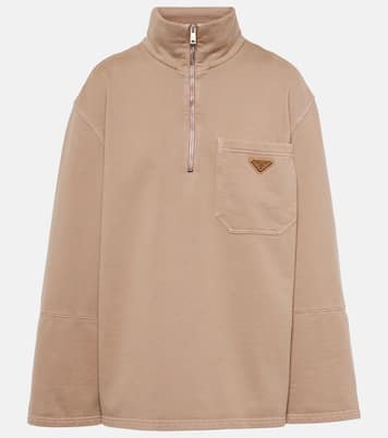 Sudadera de algodón con media cremallera | Prada