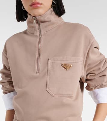 Sudadera de algodón con media cremallera | Prada