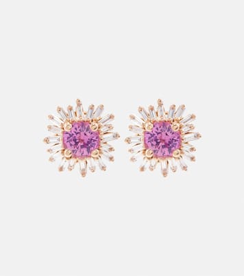 Boucles d'oreilles en or rose 18 ct, saphirs et diamants | Suzanne Kalan