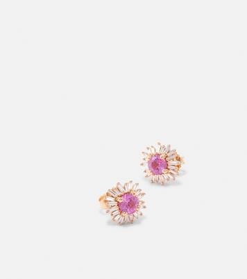 Boucles d'oreilles en or rose 18 ct, saphirs et diamants | Suzanne Kalan