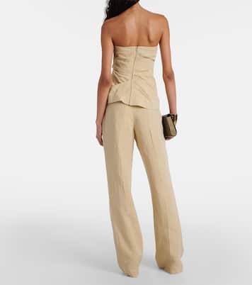 Izel strapless linen top | Tove