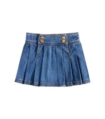 Falda de denim plisada | Versace Kids