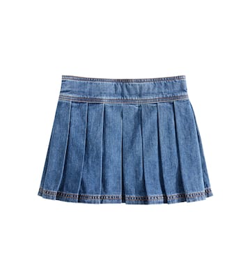 Falda de denim plisada | Versace Kids