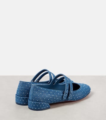 Ballerine Mary Jane Sweet Jane in denim con cristalli | Christian Louboutin