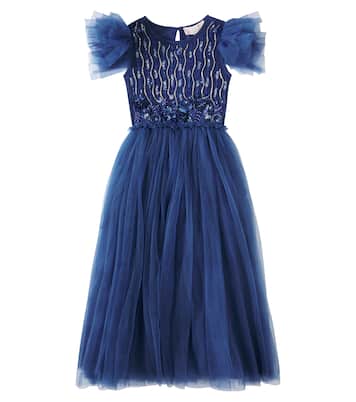 Abito Navy Wisteria in jersey e tulle | Tutu Du Monde