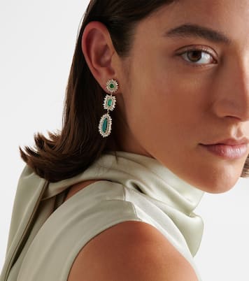 Boucles d'oreilles en or 18 ct, opales, émeraudes et diamants | Suzanne Kalan