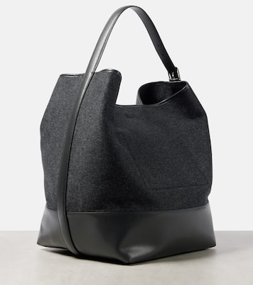 Tote aus Wolle mit Leder | Toteme