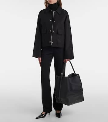 Tote aus Wolle mit Leder | Toteme