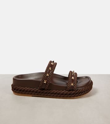 Sandalias Rockstud Torchon con piel | Valentino Garavani