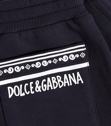 Shorts in jersey di cotone con logo | Dolce&Gabbana Kids
