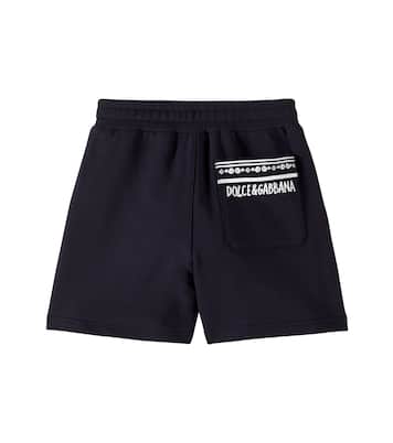 Shorts in jersey di cotone con logo | Dolce&Gabbana Kids