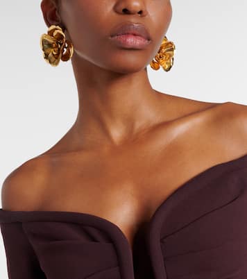 Pendientes Gladiolus chapados en oro de 18 ct | Jennifer Behr
