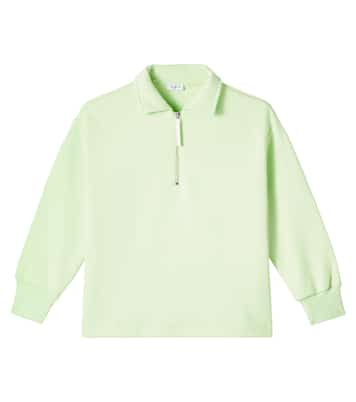 Pullover in cotone con zip  | Il Gufo