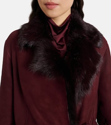 Manteau Joni ‘90s en daim et shearling | Nour Hammour