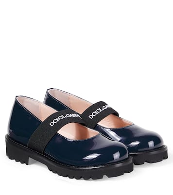 Ballerine Mary Jane in vernice con logo | Dolce&Gabbana Kids