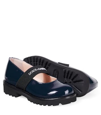 Ballerine Mary Jane in vernice con logo | Dolce&Gabbana Kids